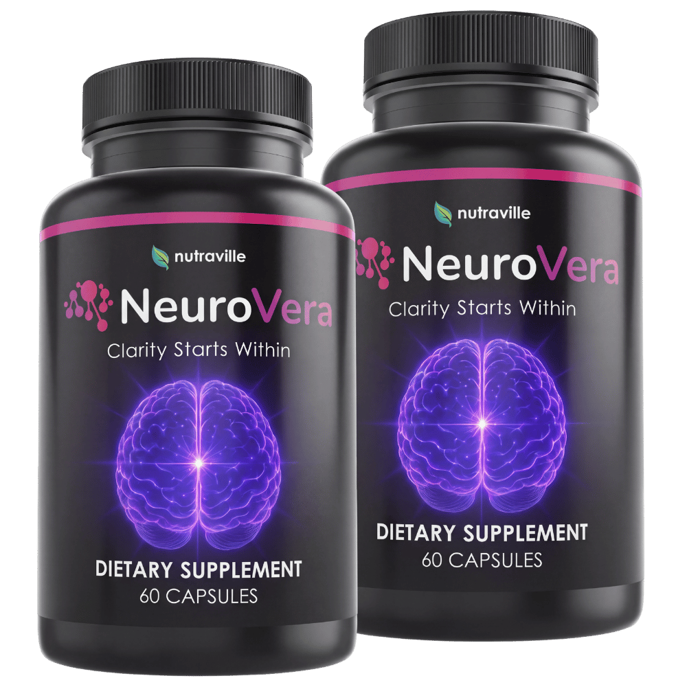 Two bottles of NeuroVera dietary supplement
