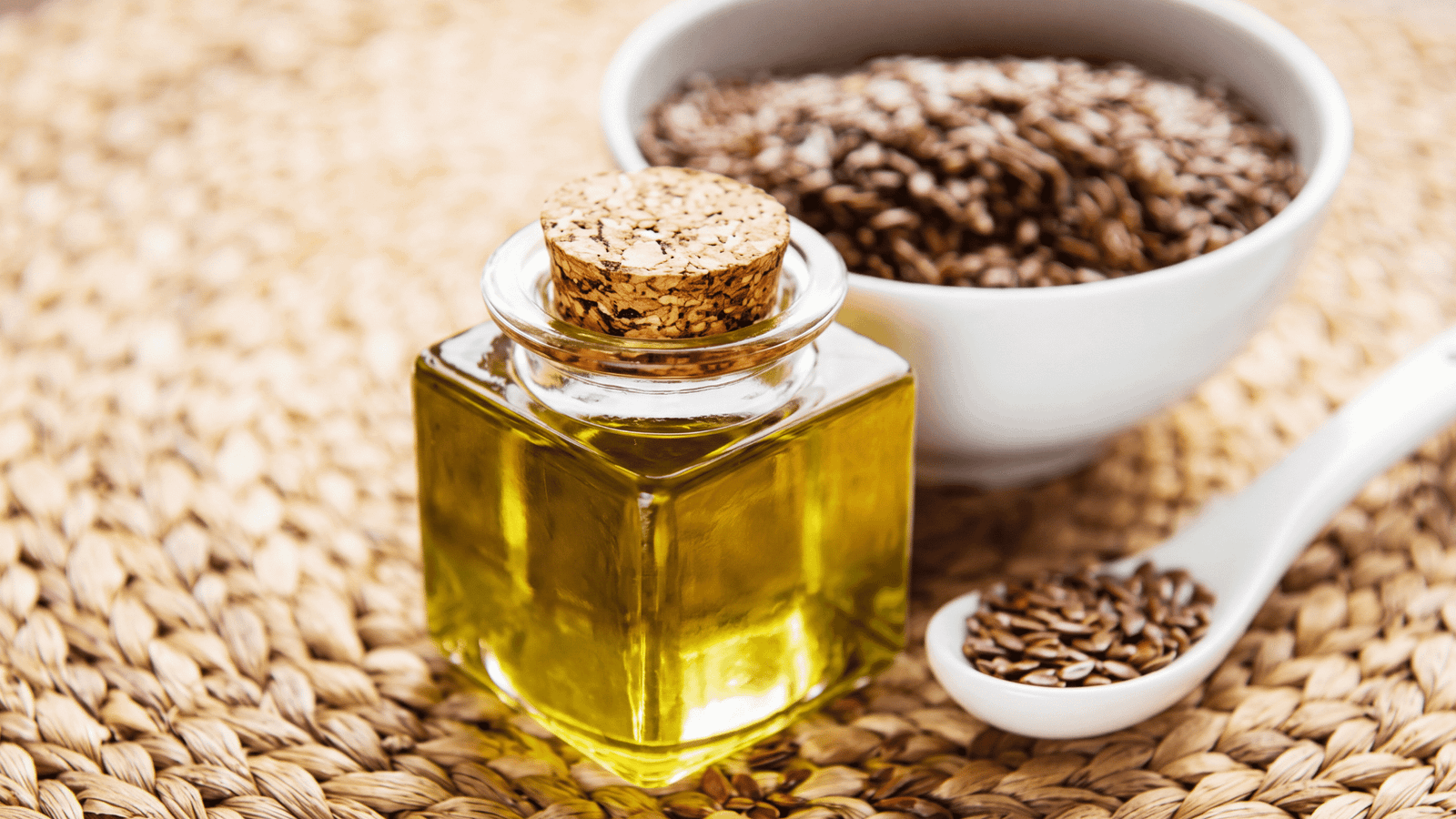 Illustrative organic flaxseed oil image